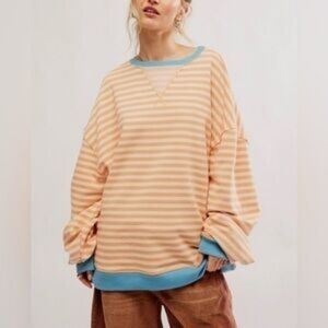 We The Free Classic Striped Oversized Crewneck